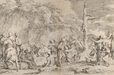 Ukrzyżowanie tyrana Polikratesa po schwytaniu go przez Persów, ok. godz. 1662.