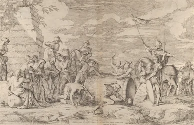Śmierć Marka Atyliusza Regulusa, ukazanego, gdy Kartagińczycy przybijają go do beczki, ok. 1661-62