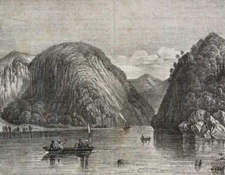 Przejście Rogersa w Lake George, Stany Zjednoczone Ameryki, litografia Salvatore Puglia z Poliorama Pittoresco, nr 33, 25 marca