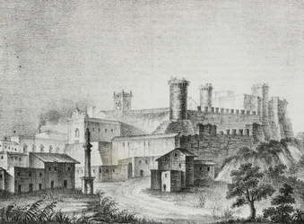 Widok Orii, Apulia, Włochy, litografia Salvatore Puglia z Poliorama Pittoresco, nr 13, 6 listopada