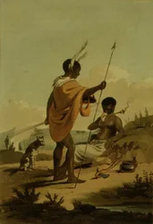 Bushooana Man and Woman, płyta 19 z „Podróży do Cochinchina” Johna Barrowa (1764-1848) rys. William Alexander (1767-1816) ryt. Thomas Medland (1755-1823) 1806 (akwatinta)