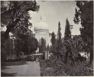 Widok na Taj Mahal i jego ogród Taj z ogrodu (tytuł oryginalny) Taj (tytuł na obiekcie)