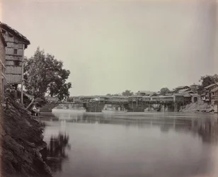 Most sklepów, Srinagar, Kaszmir, 1864.
