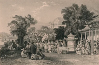 Procesja małżeńska nad Blue-Cloud Creek, Chin-keang-foo, c1843-1858.
