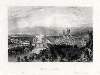 Rouen nad Sekwaną, Francja, 1875