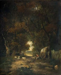 Spacer po drzewie orzechowym, Earlham, 1836-63.