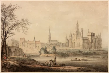 Francuski zamek, 1770 (pióro i atrament i toaleta na papierze)