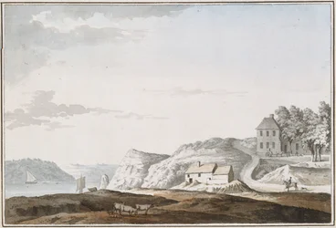 Aust Passage, Gloucestershire (akwarela i akwarela na papierze)