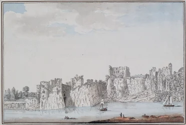 Zamek Chepstow (tusz i akwarela na papierze)