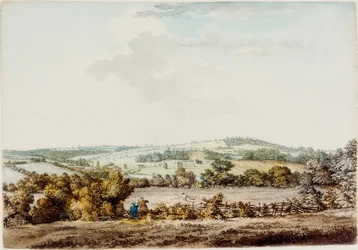 Stary Dom w Folwarku i Lasku Fryzjerskim, 1787 (pióro i atrament i wc na papierze)