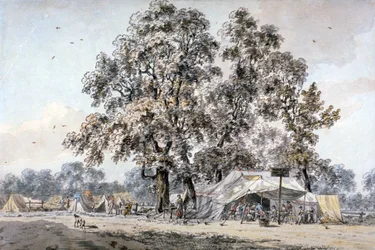 Obóz wojskowy w Hyde Parku w Londynie, ok. 1780 r.