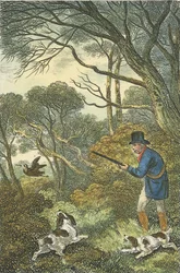 Woodcock Shooting, 1819 (rycina ręcznie kolorowana)