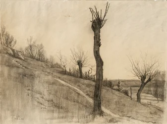 Pejzaż późnozimowy, 1884 (węgiel na buff lay paper)