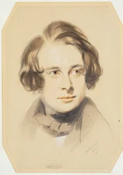 Wczesny portret Karola Dickensa, 1837 (kreda, kredka i ołówek na papierze)