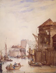 Billingsgate Wharf, Londyn, 1820