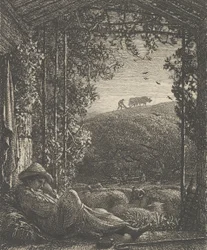 Śpiący pasterz, wczesny poranek, 1857.