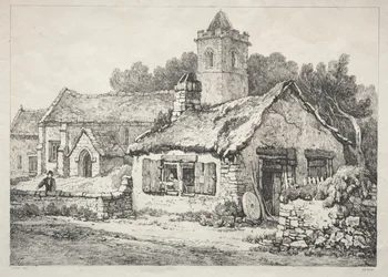 Seria starożytnych budynków i wiejskich chat w północnej Anglii: Ayton, 1821.