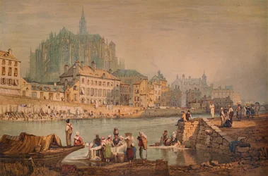 Miasto katedralne nad rzeką, ok. 1825 r.