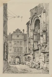 Facimilia szkiców wykonanych we Flandrii i Niemczech: Kościół Thein, Praga, 1833.