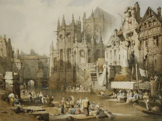 Figury na brzegach rzeki w St. Etienne, Caen,