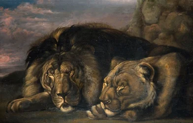 Śpiący lew i lwica 1823-1830.