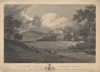 Północno-wschodni widok na zamek Dunster, Somersetshire