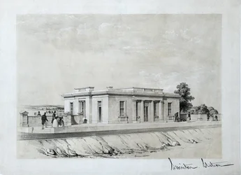 Stacja Swinton, ok. 1840 r. (litografia przyciemniana na papierze)