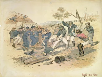 Siła kontra prawo, ok. 1861 r. (akwarela)