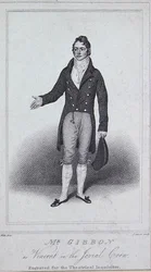 Pan Gibbon jako Vincent w „Jowialnej ekipie”, z „Theatrical Inquisitor” (rycina)