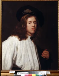 ""Autoportret" (Autoportret) Peinture de Samuel Dirksz van Hoogstraten (1627-1678) 17eme siecle Musee des Beaux Arts Ivan Kramskoy (ou Kramskoi) a Voronej (Voronezh), Rosja.