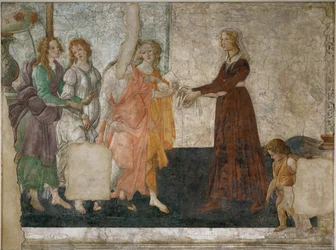 Venus et les graces offrant des presents a une jeune fille - Wenus i łaski ofiarowują prezenty młodej dziewczynie Fresk ...