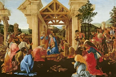 Adoracja Trzech Króli, ok. 1478-82 (tempera i olej na panelu)