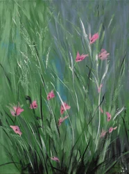 Pink Blossoms, 2018 (akryl na płótnie)