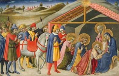 Pokłon Trzech Króli, ok. 1470 (tempera i złoto na drewnie)