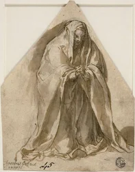 Klęcząca kobieta (recto i verso)