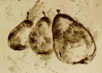 Gruszki w sepiowych barwach