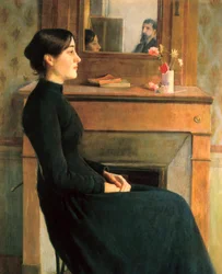 Portret kobiety, obraz Santiago Rusinol y Prats