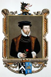 Portret Lorda Rogera Northa (1530-1600) 2. barona Northa ze „Wspomnień dworu królowej Elżbiety”, opublikowanych w 1825 r. (akwarela i gwasz na papierze)