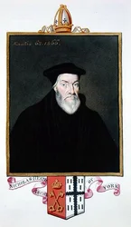 Portret Nicholasa Heatha (ok.1501-78) arcybiskupa Yorku ze „Wspomnień dworu królowej Elżbiety”, opublikowanych w 1825 r. (akwarela i gwasz na papierze)