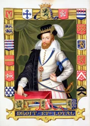 Portret Roberta Dudleya (ok. 1532-88), hrabiego Leicester, z „Wspomnień z dworu królowej Elżbiety”, opublikowanych w 1825 roku