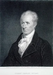 Gilbert Charles Stuart (1755-1828), grawerowany przez Ashera Browna Duranda (1796-1886) z oryginalnej miniatury (grafika)