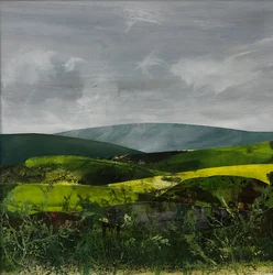 Krajobraz Somerset, 2023 (farba na papierze)