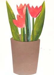 Tulipany w doniczce,2018 (kolaż)