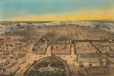 New-York Union Square, patrząc na południe, 1850.