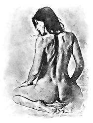 Piękna kobieta na kolanach