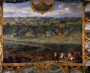 Czyny księcia Ludwika II Burbon Conde (Bourbon-Conde) znanego jako Wielki Conde (1621-1686): Bitwa pod Fryburgiem (1644) podczas wojny trzydziestoletniej - Obraz Zbawiciela Opowieść (Leconte, Hrabia, Lecomte ) (1659-1694)