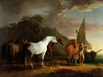 Guliwer opuszcza kraj Houyhnhnmów, c.1769