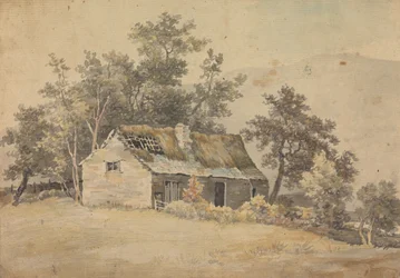 Krajobraz z mieszkaniem w ruinie