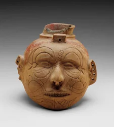 Head Effigy Vessel (naczynie wzmacniające z czerwonym pigmentem poślizgowym)