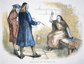 Martha Corey zostaje oskarżona o czary podczas procesów czarownic w Salem w 1692 roku